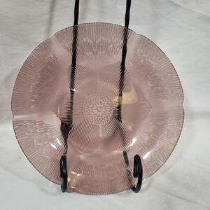 Vintage Fortecrisa Mexico Amethyst Purple Sunflower Pattern Glass Salad Plate, S